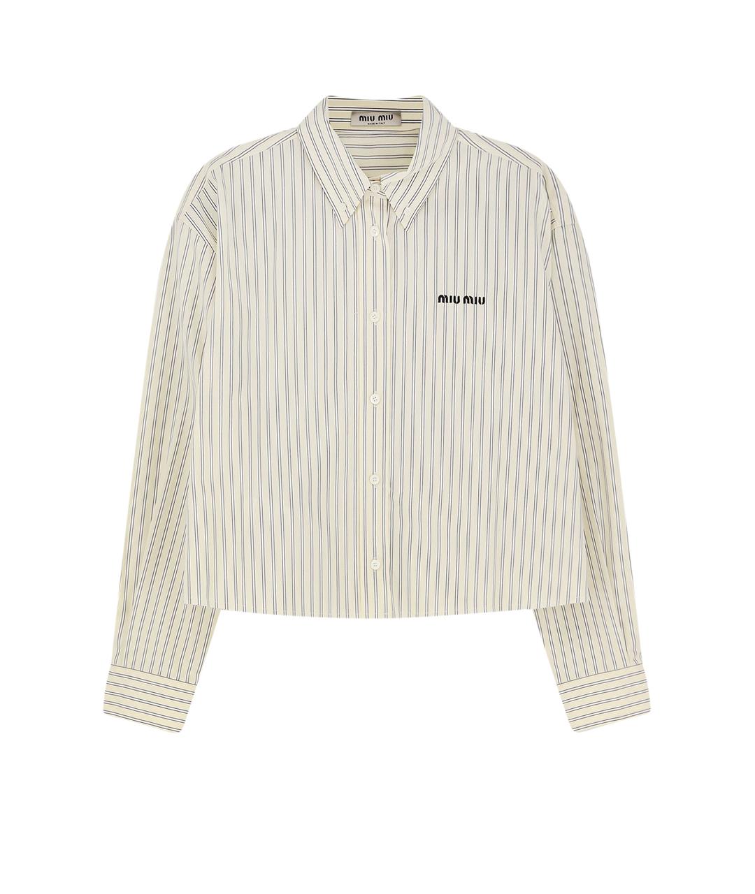 MIU MIU Бежевая хлопковая рубашка, фото 1