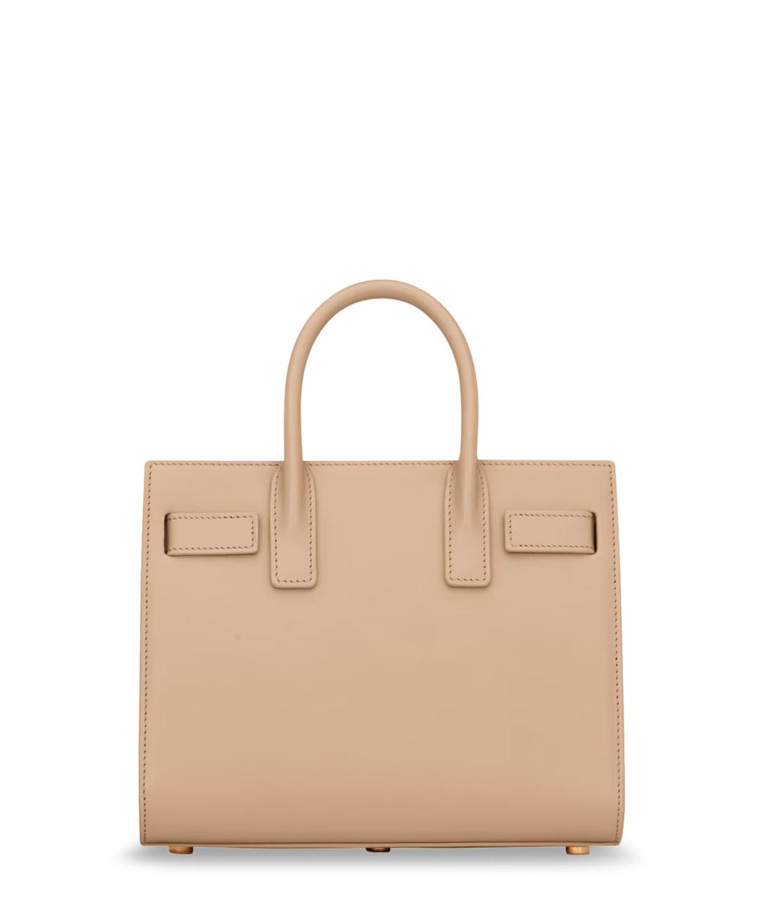 SAINT LAURENT Бежевая кожаная сумка тоут, фото 2