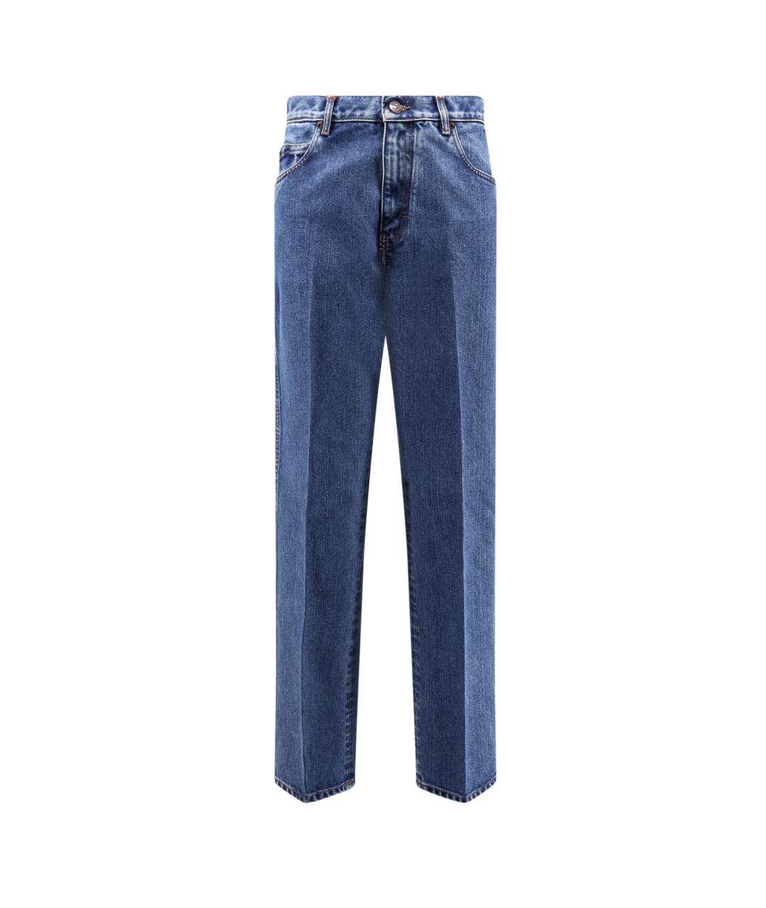 LORO PIANA Голубые хлопковые прямые джинсы, фото 1