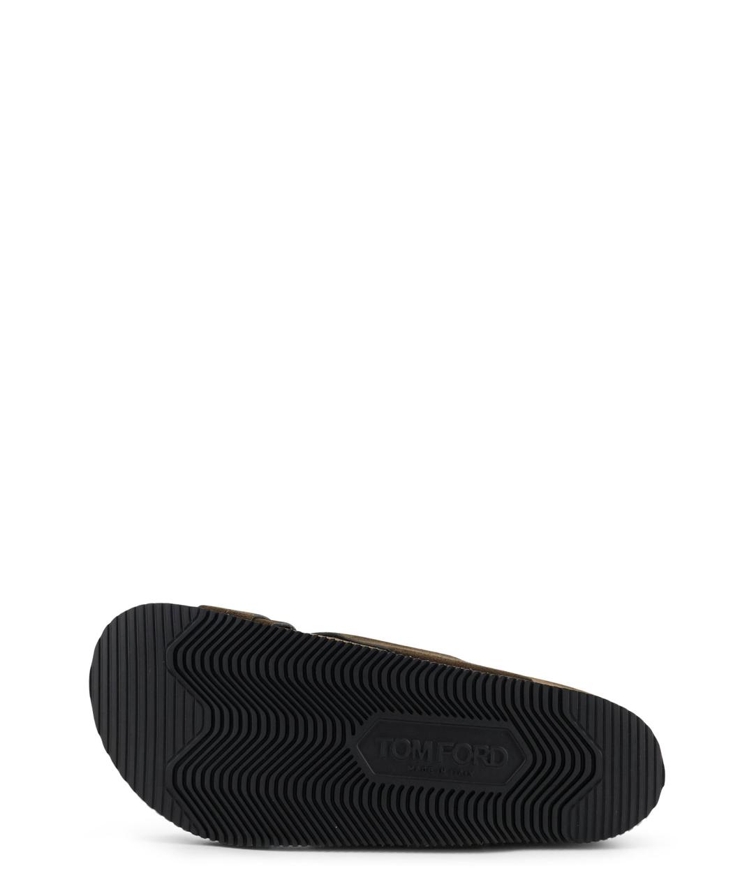 TOM FORD Хаки замшевые сандалии, фото 4