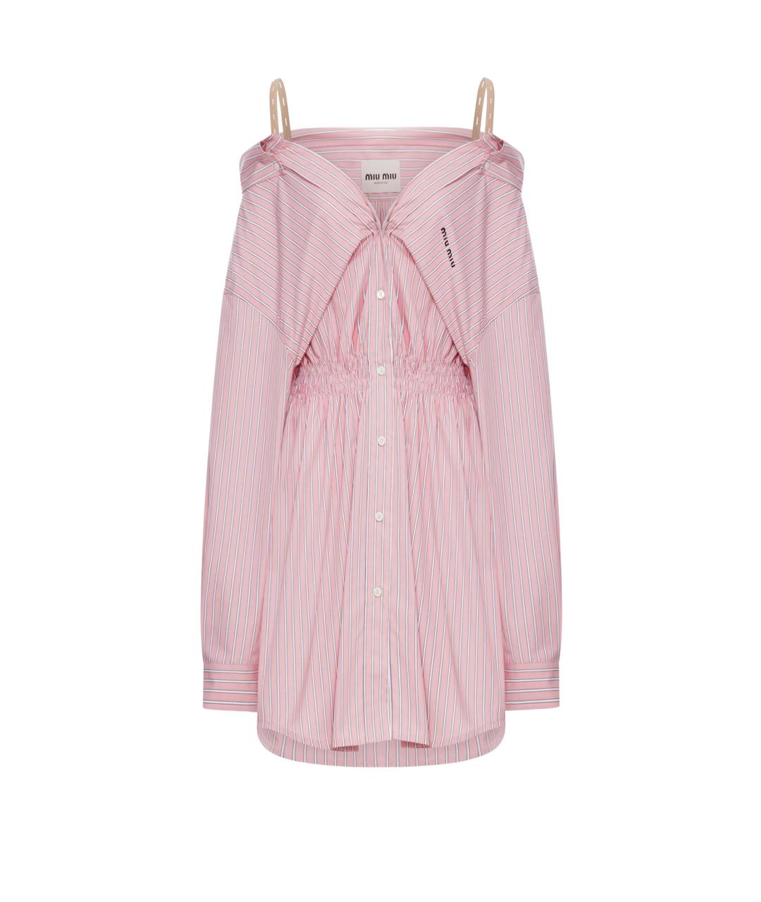 MIU MIU Розовое хлопковое повседневное платье, фото 1