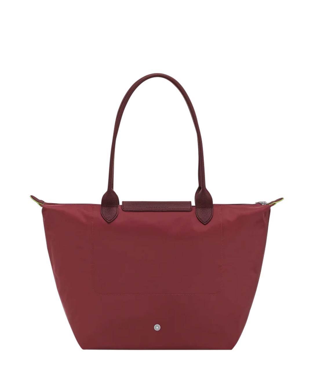 LONGCHAMP Бордовая тканевая сумка тоут, фото 2
