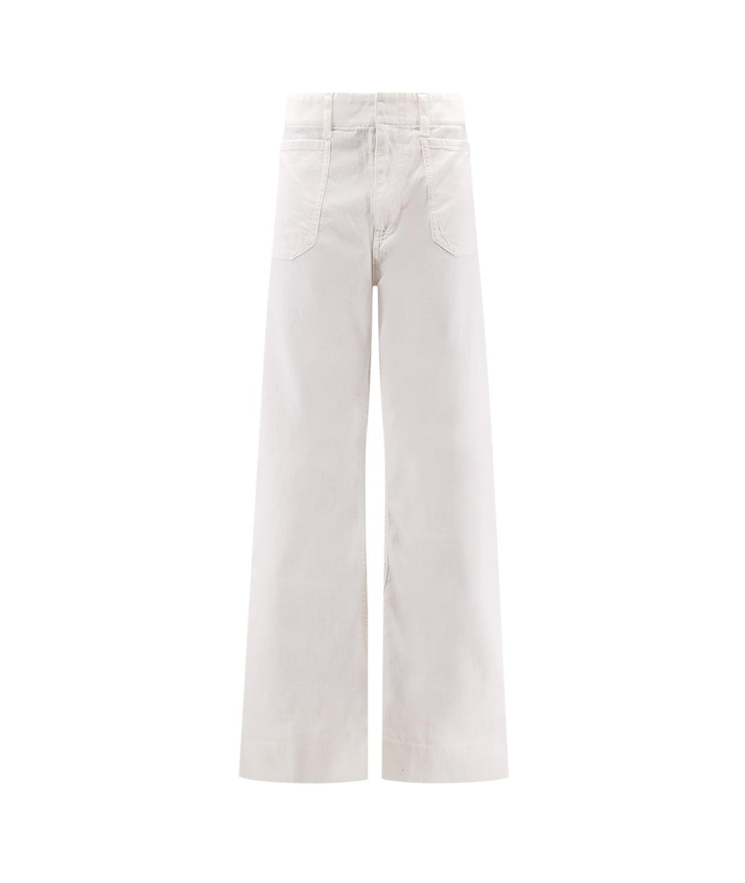 CELINE Белые хлопковые джинсы клеш, фото 1