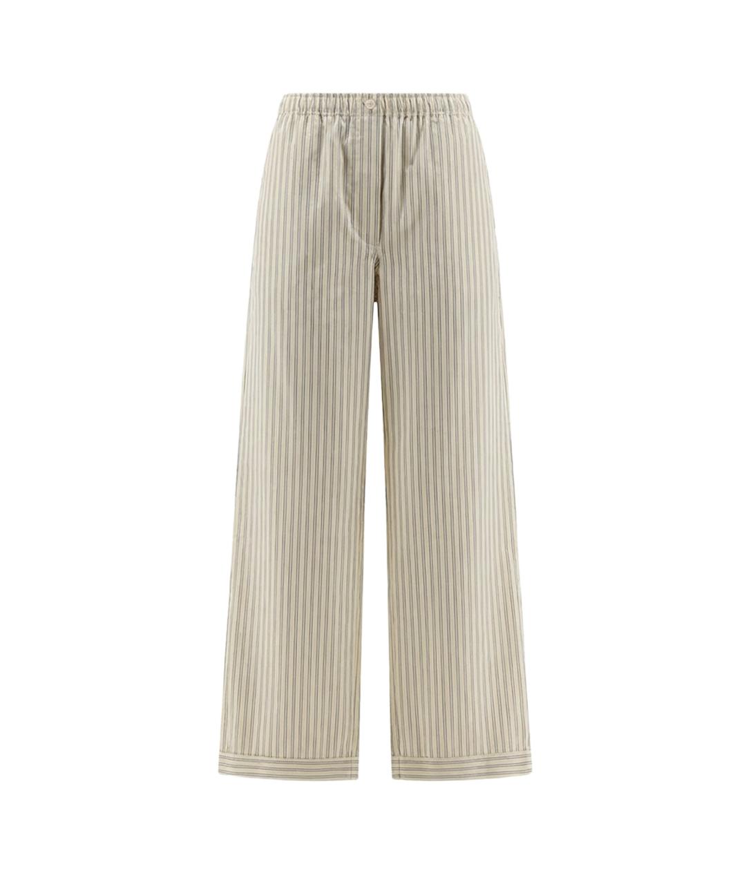 MIU MIU Бежевые хлопковые брюки широкие, фото 1