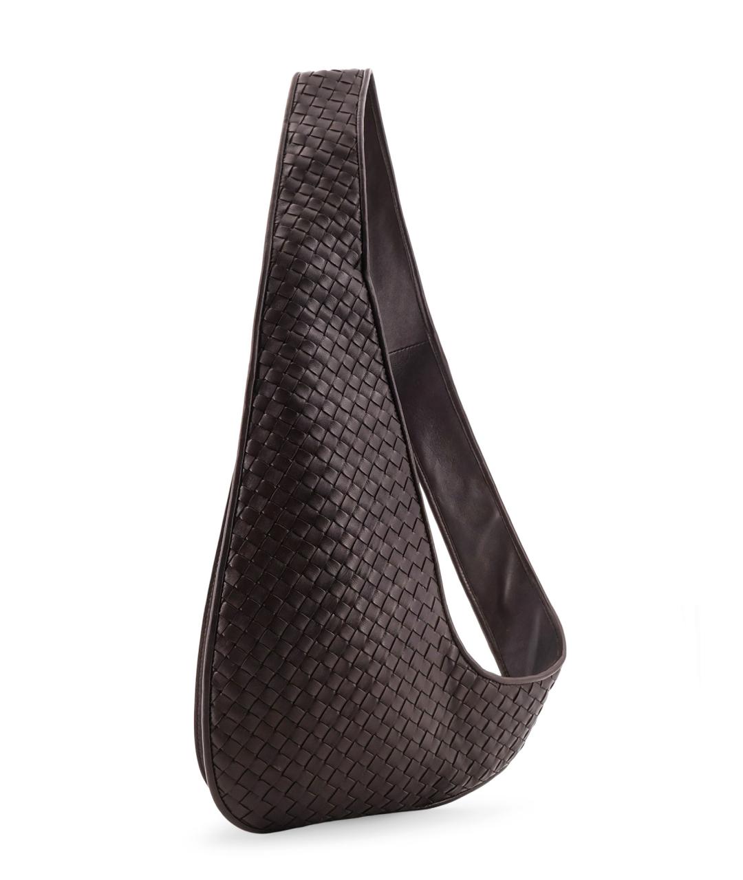 BOTTEGA VENETA Коричневая кожаная сумка на плечо, фото 3