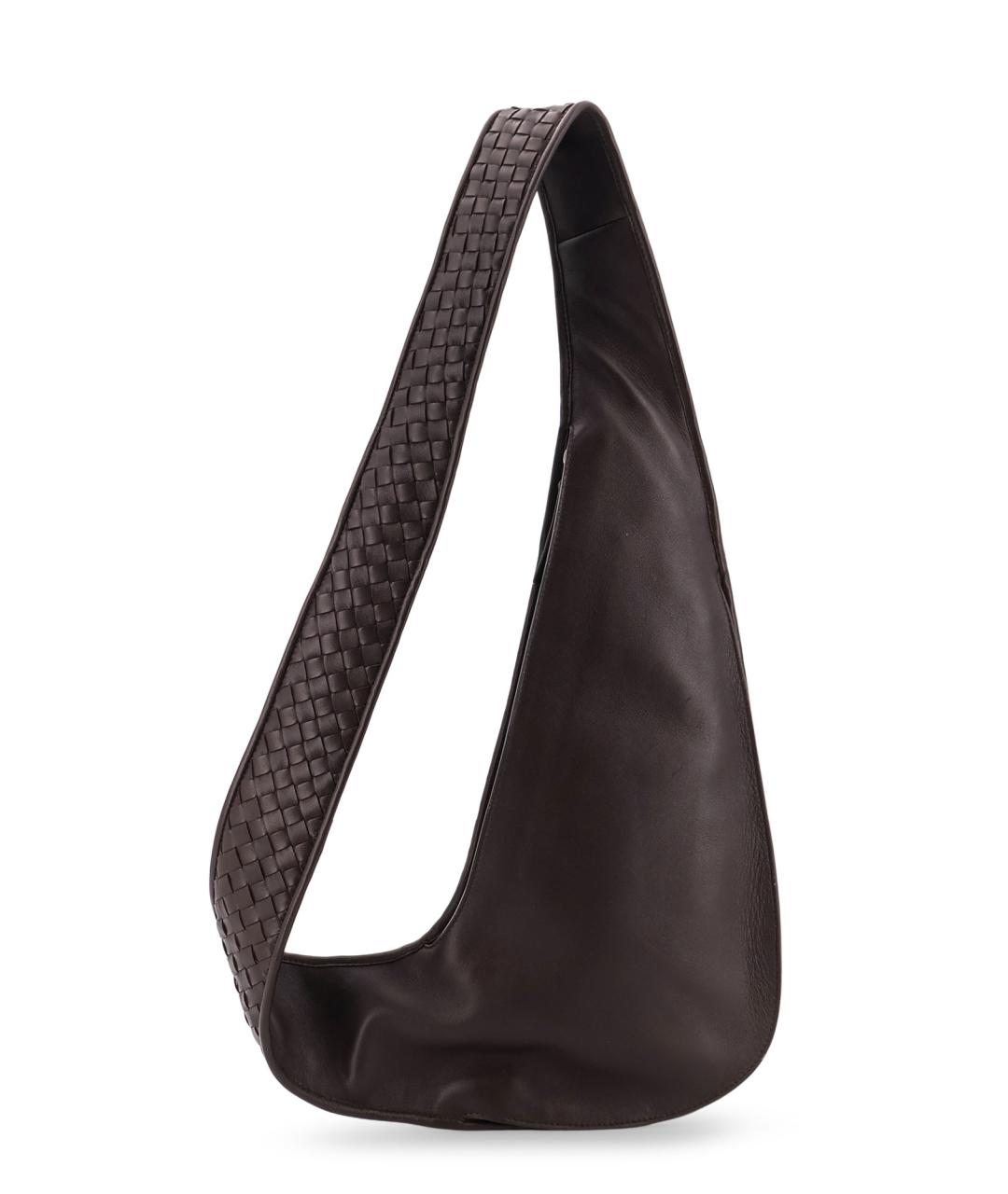 BOTTEGA VENETA Коричневая кожаная сумка на плечо, фото 2