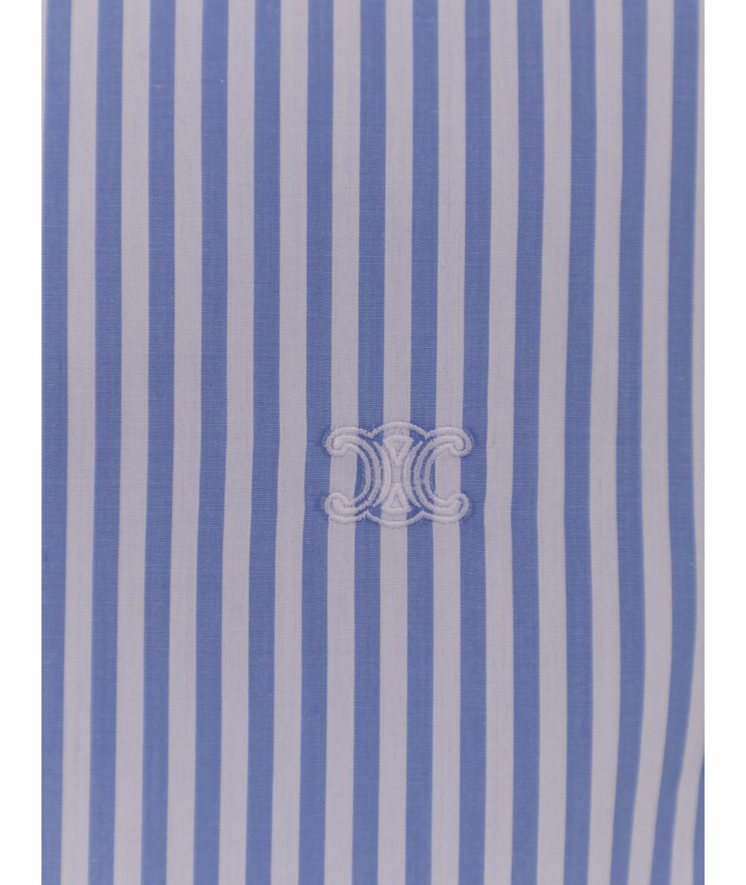 CELINE Голубая хлопковая кэжуал рубашка, фото 3