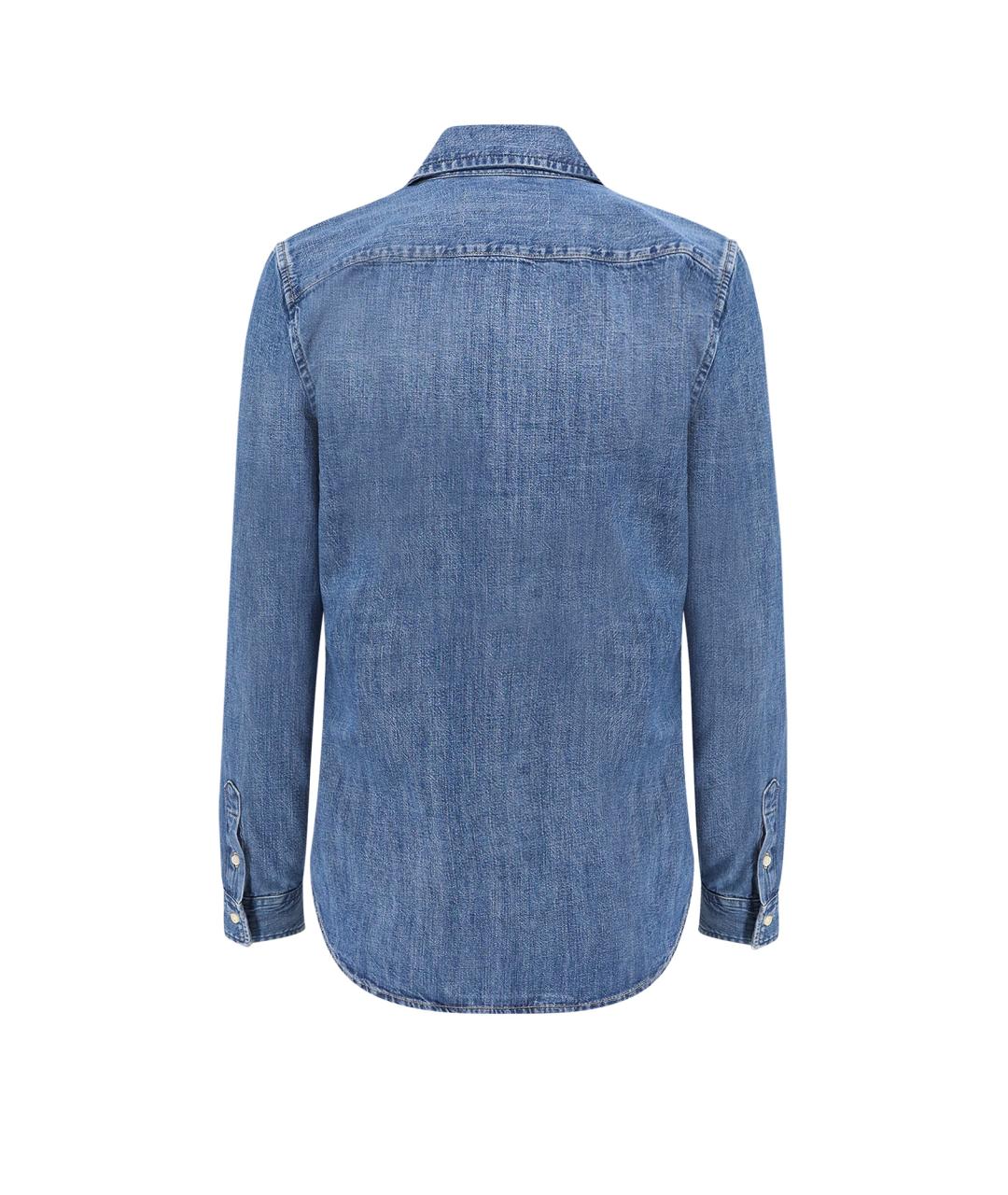 POLO RALPH LAUREN Синяя хлопковая кэжуал рубашка, фото 2