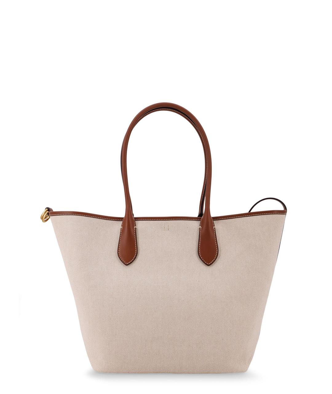 POLO RALPH LAUREN Бежевая тканевая сумка тоут, фото 2