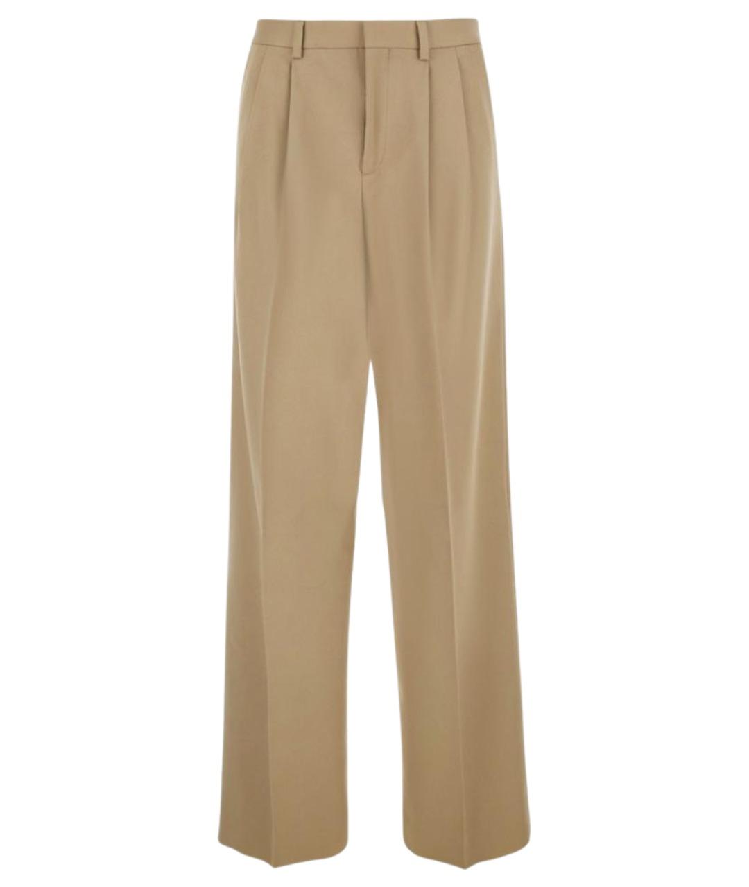 CELINE Бежевые шерстяные прямые брюки, фото 1