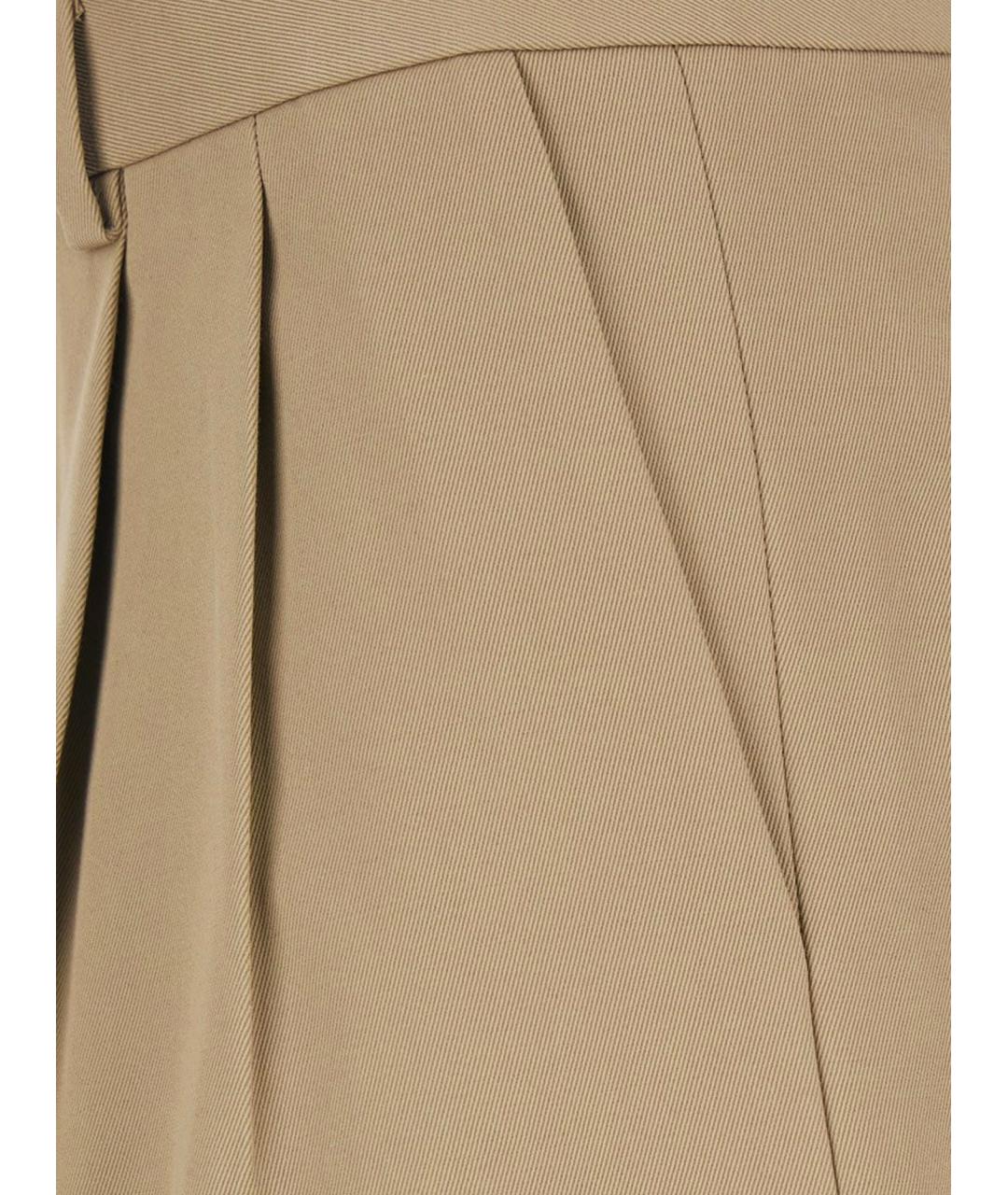 CELINE Бежевые шерстяные прямые брюки, фото 3