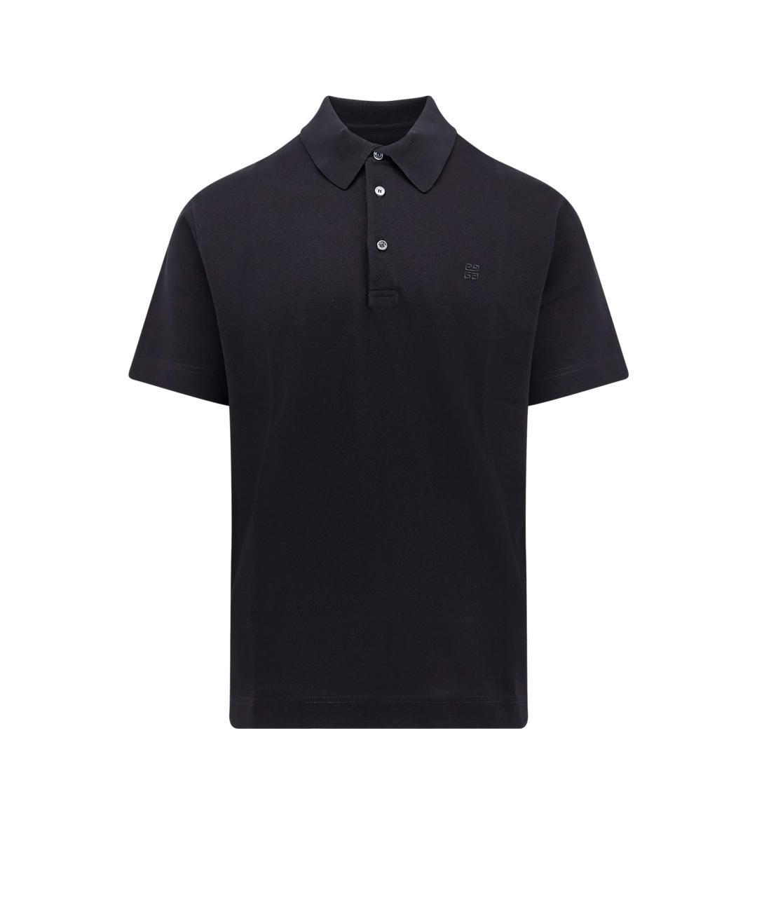 GIVENCHY Черное хлопковое поло с коротким рукавом, фото 1