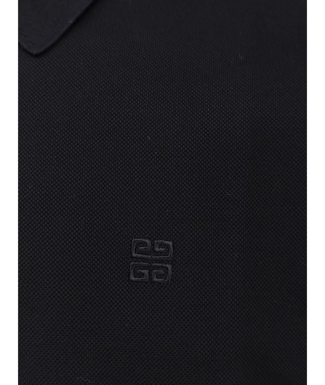 GIVENCHY Черное хлопковое поло с коротким рукавом, фото 3