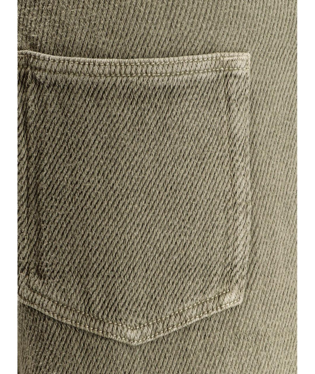 GOLDEN GOOSE DELUXE BRAND Зеленые хлопко-леновые прямые джинсы, фото 3