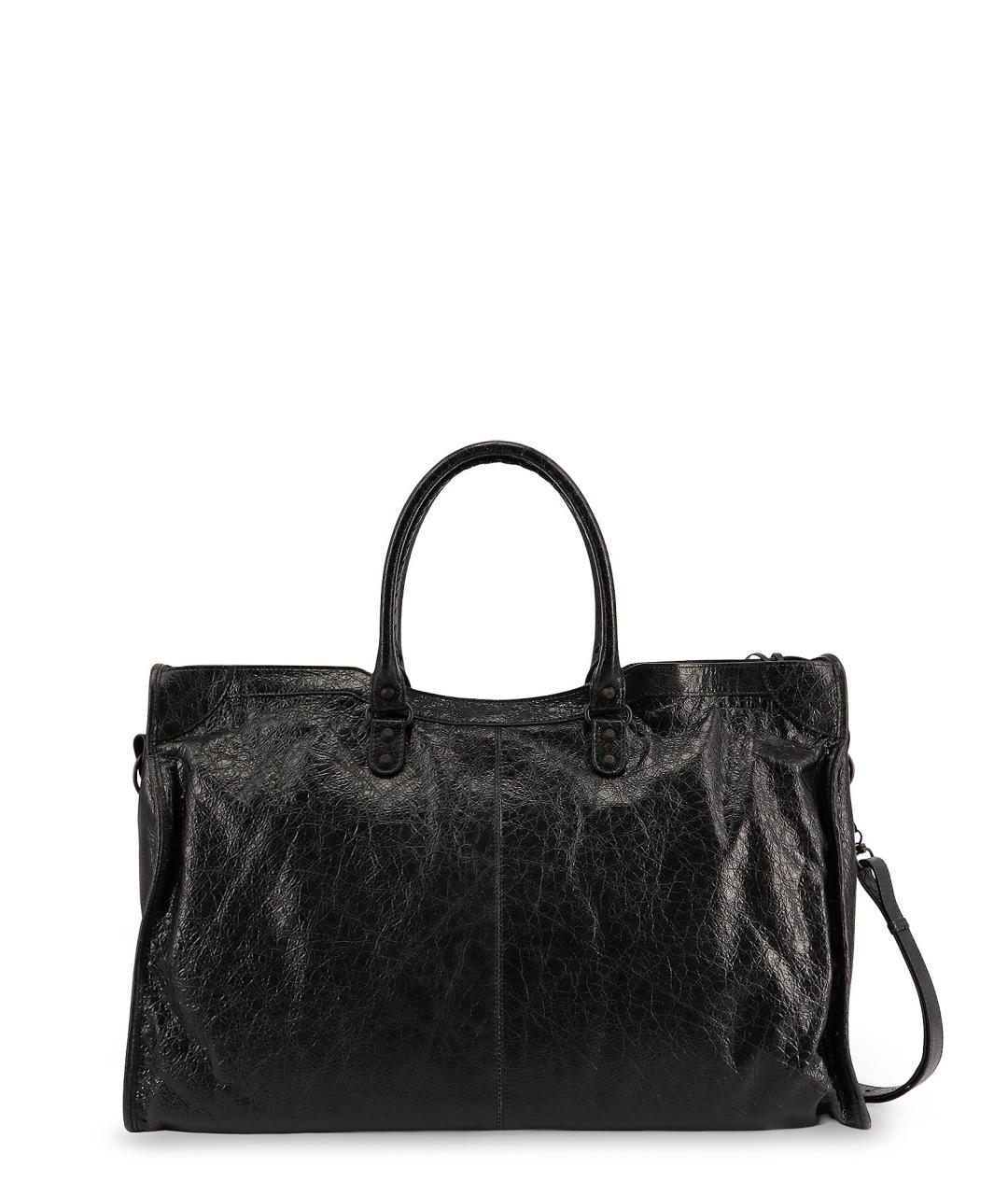 BALENCIAGA Черная кожаная сумка тоут, фото 2