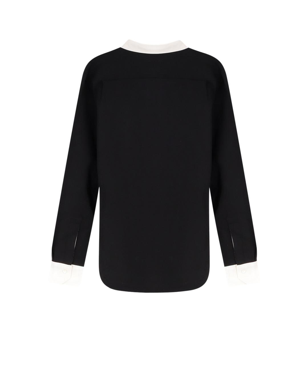 CELINE Черное хлопковое поло с длинным рукавом, фото 2