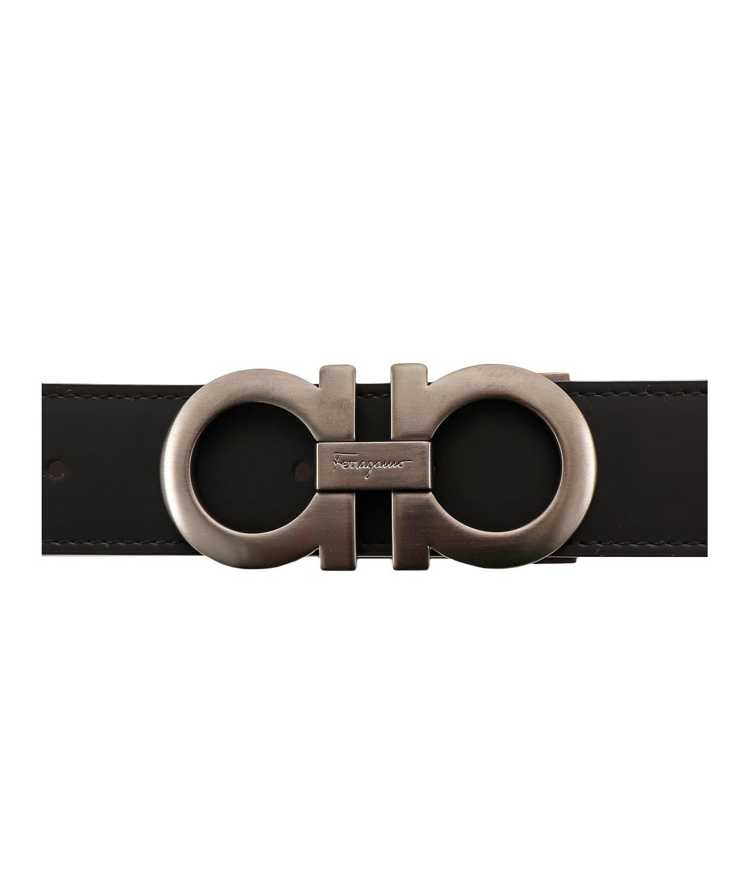 FERRAGAMO Черный кожаный ремень, фото 2