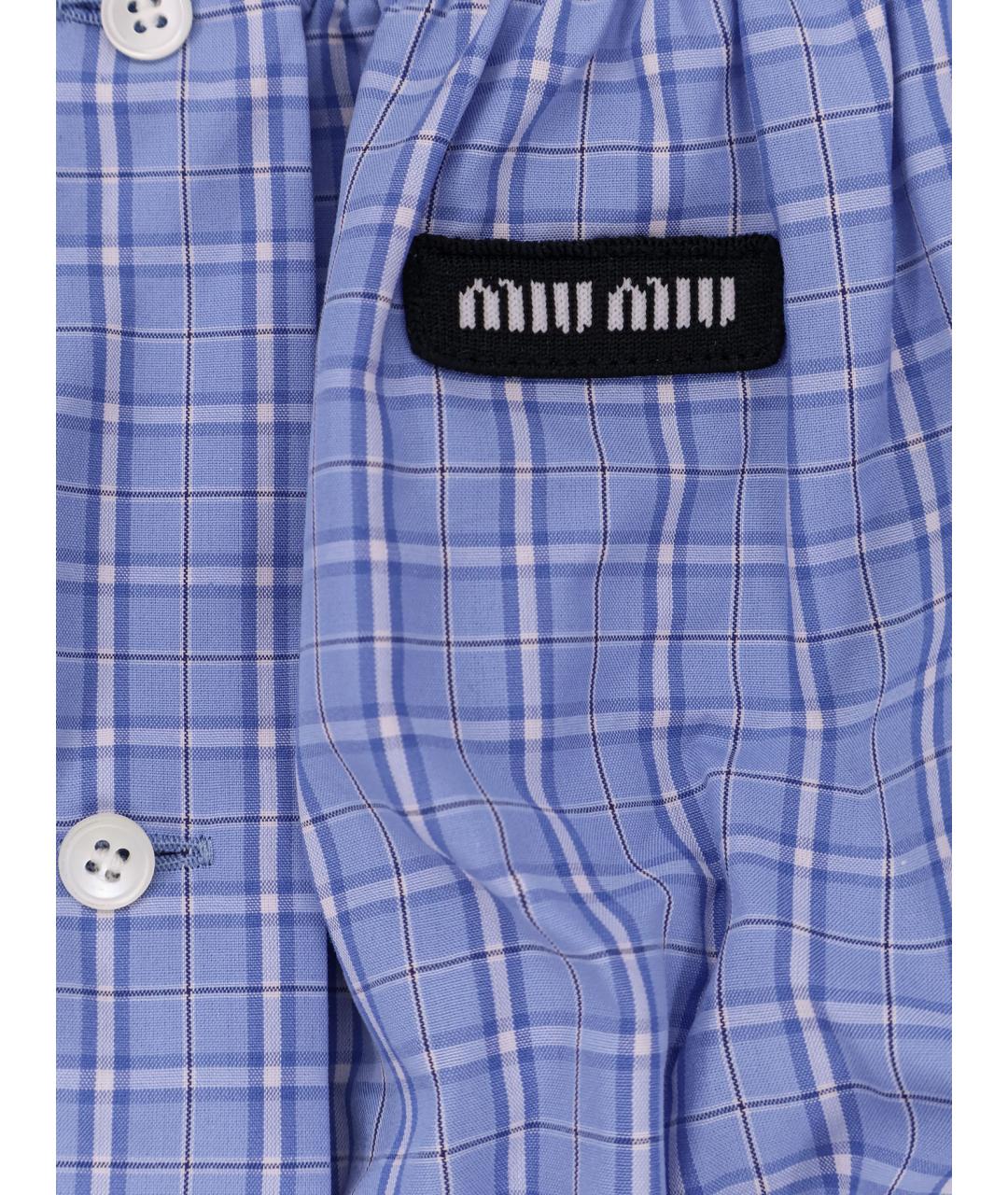 MIU MIU Голубая хлопковая рубашка, фото 3