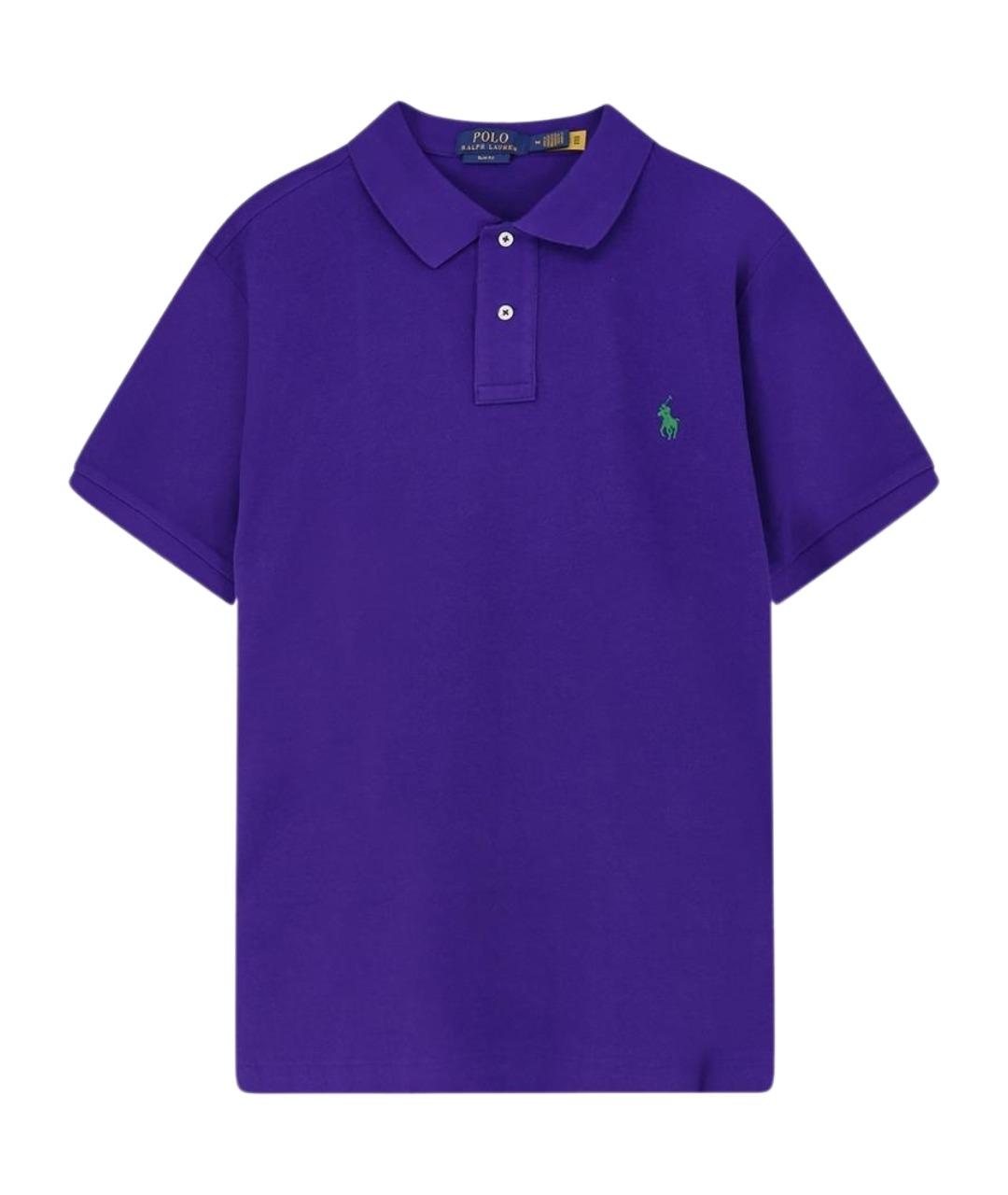 POLO RALPH LAUREN Фиолетовое хлопковое поло с коротким рукавом, фото 1
