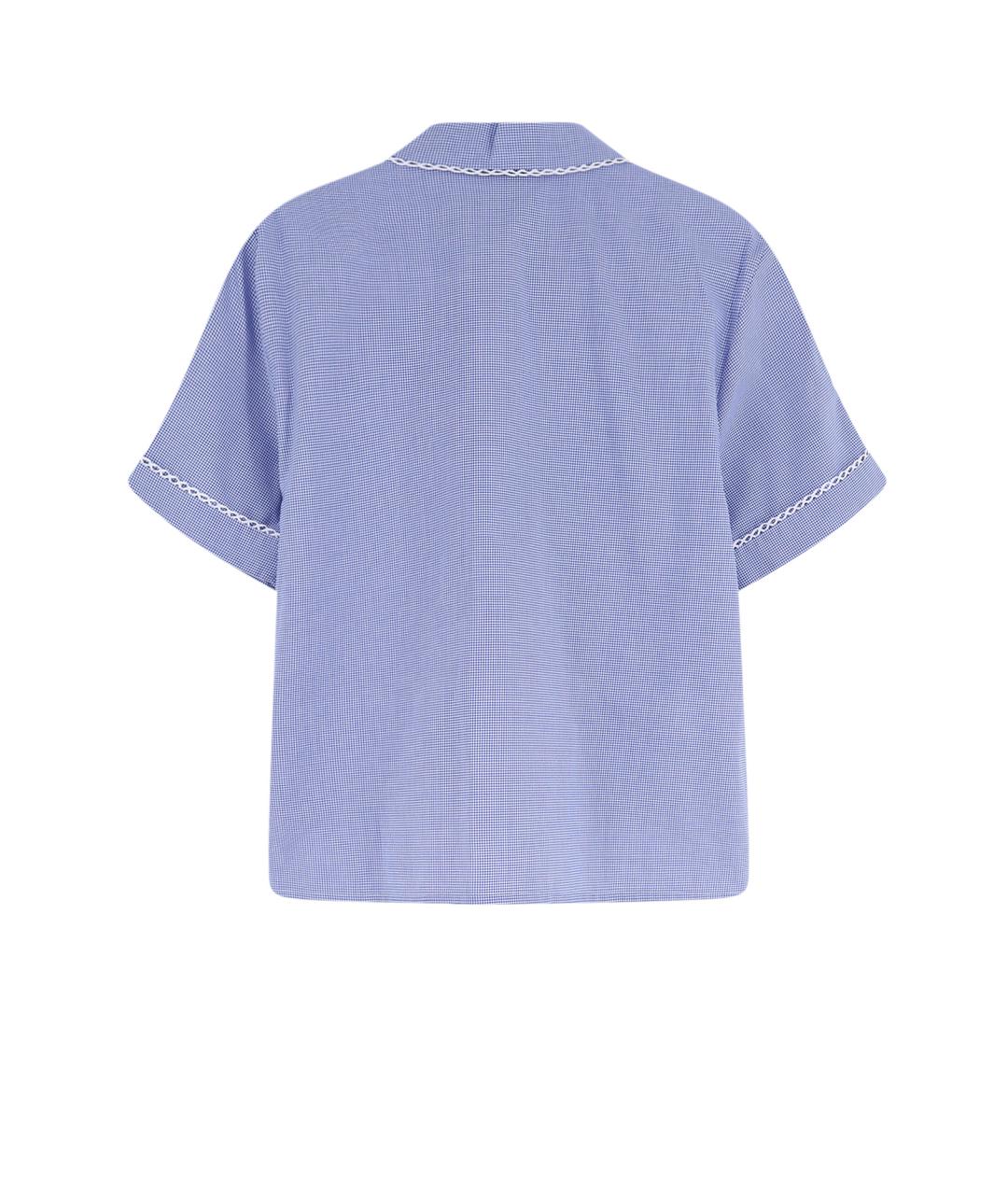 MIU MIU Голубая хлопковая рубашка, фото 2