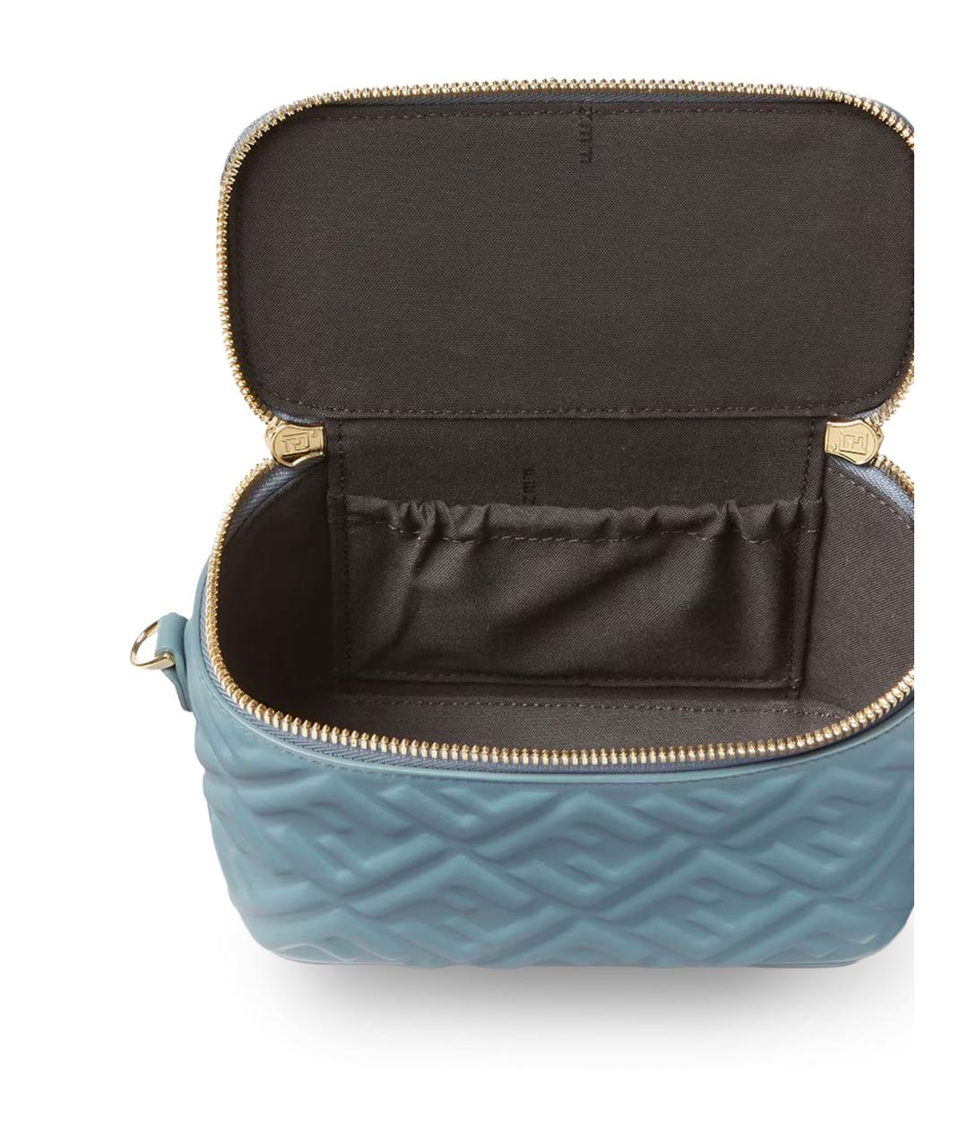 FENDI Бирюзовая кожаная сумка тоут, фото 4