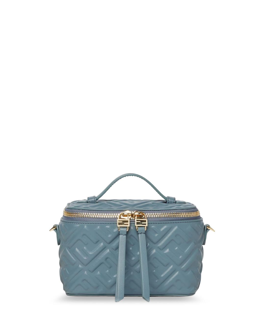 FENDI Бирюзовая кожаная сумка тоут, фото 1