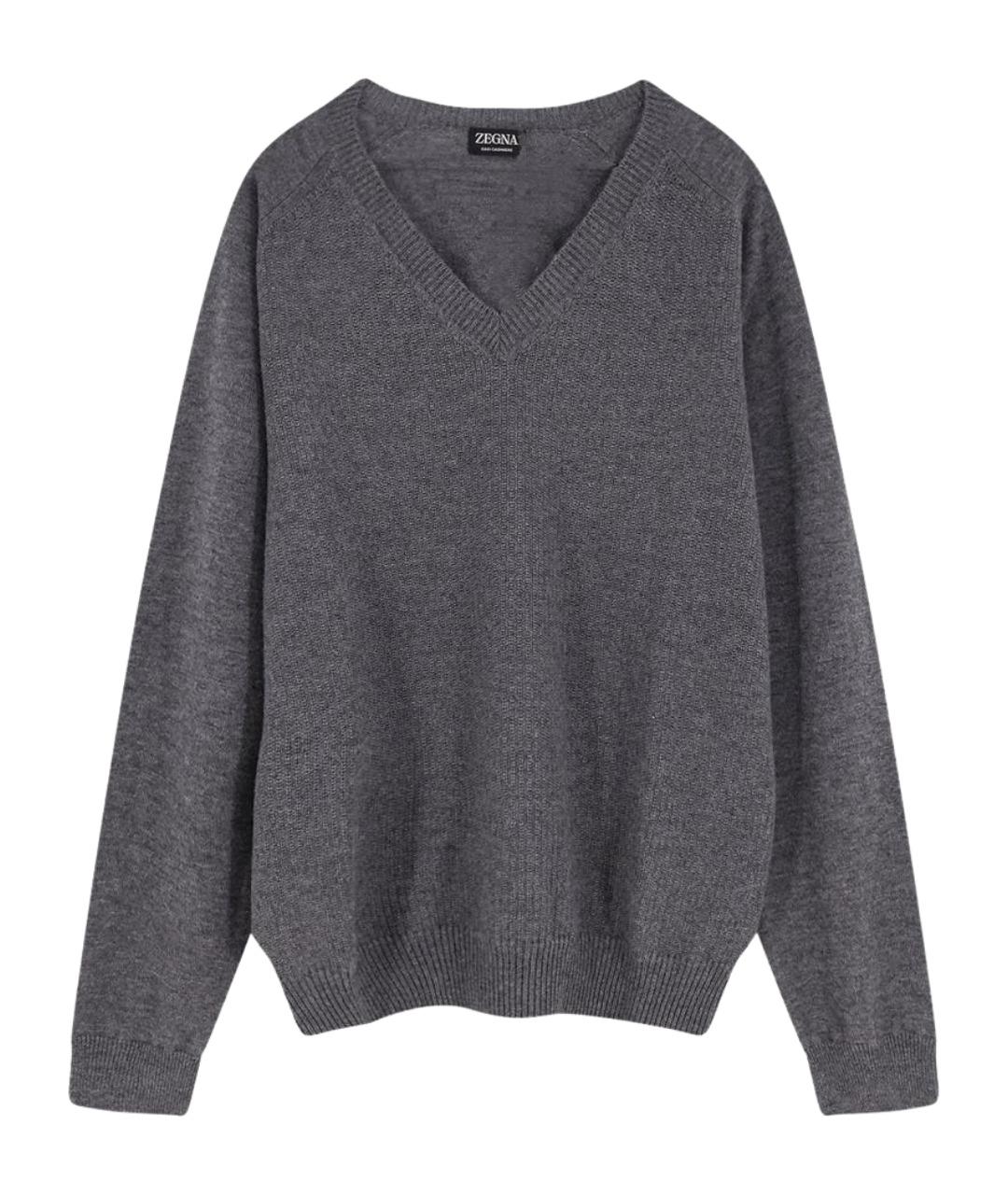 ZEGNA Серый кашемировый джемпер / свитер, фото 1