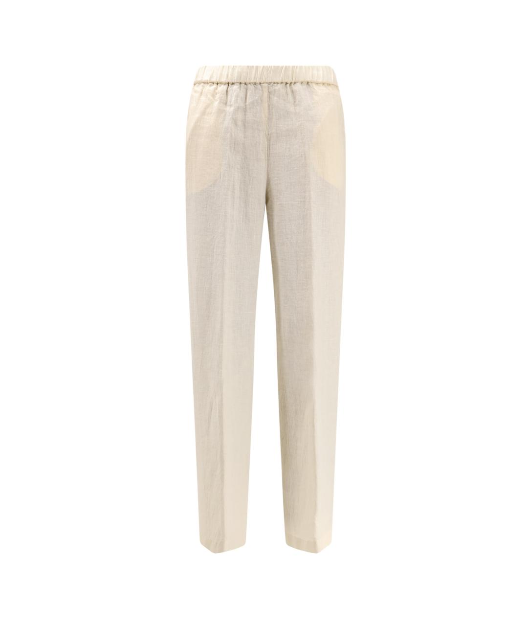 ASPESI Бежевые льняные брюки узкие, фото 4