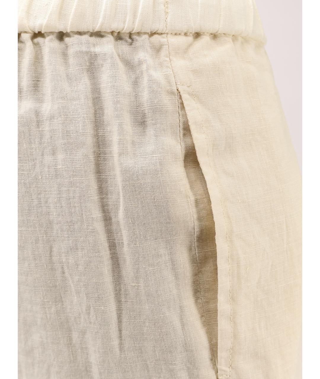 ASPESI Бежевые льняные брюки узкие, фото 3