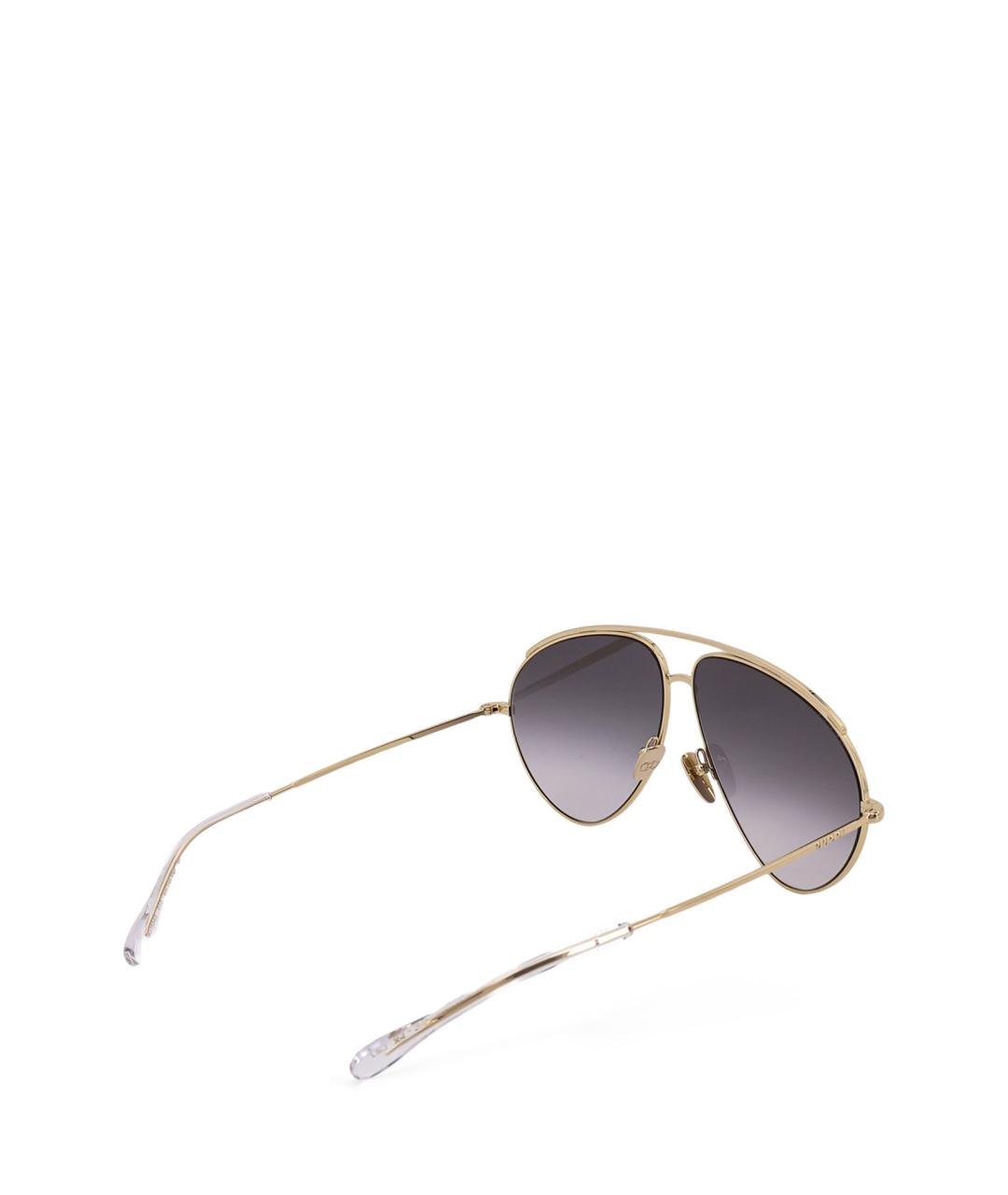 GUCCI Золотые металлические солнцезащитные очки, фото 3