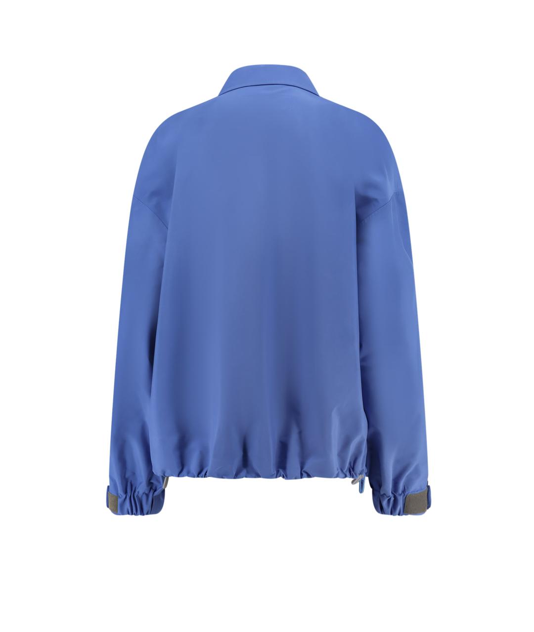 MIU MIU Голубая полиэстеровая куртка, фото 2