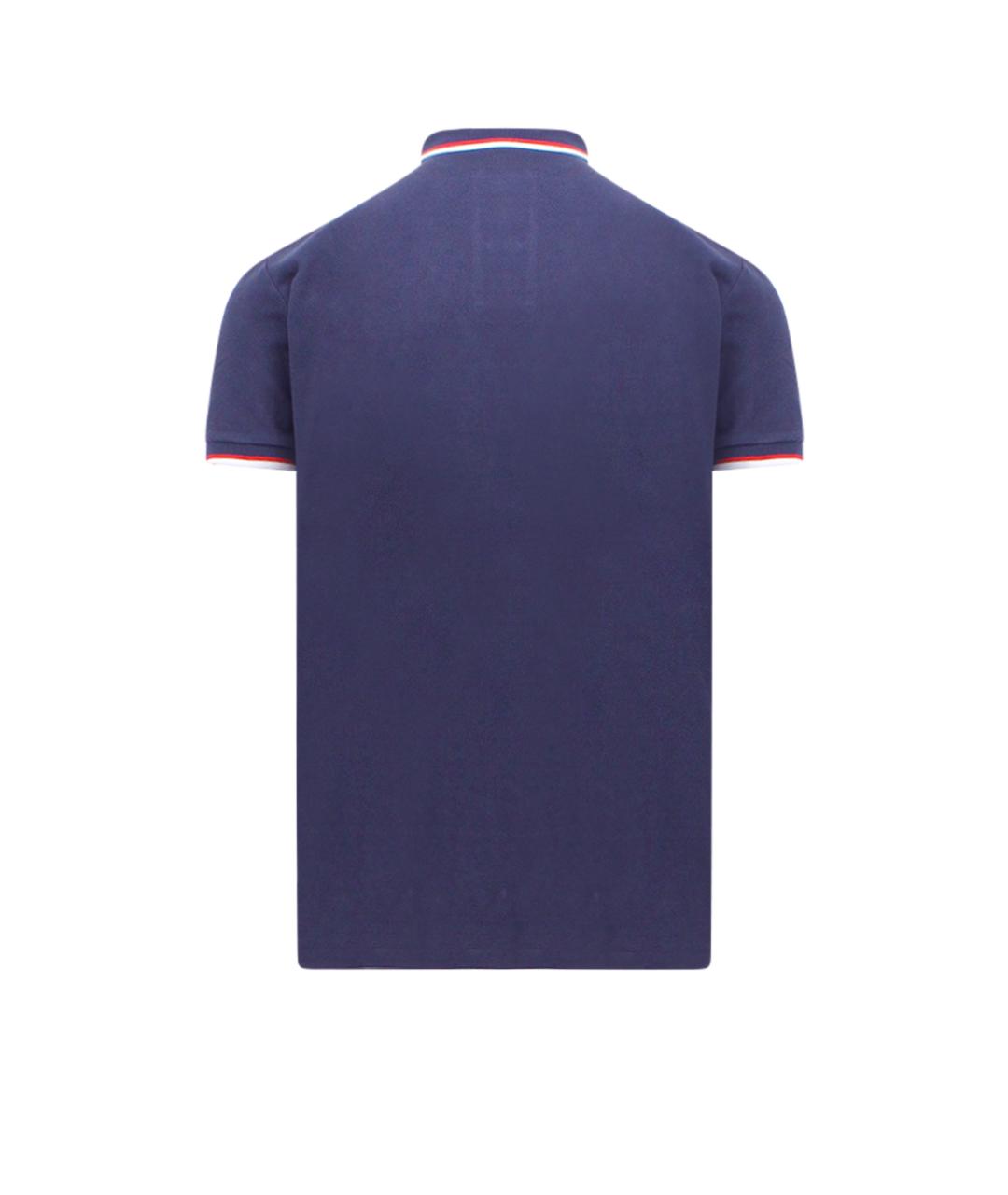 POLO RALPH LAUREN Синее хлопковое поло с коротким рукавом, фото 2