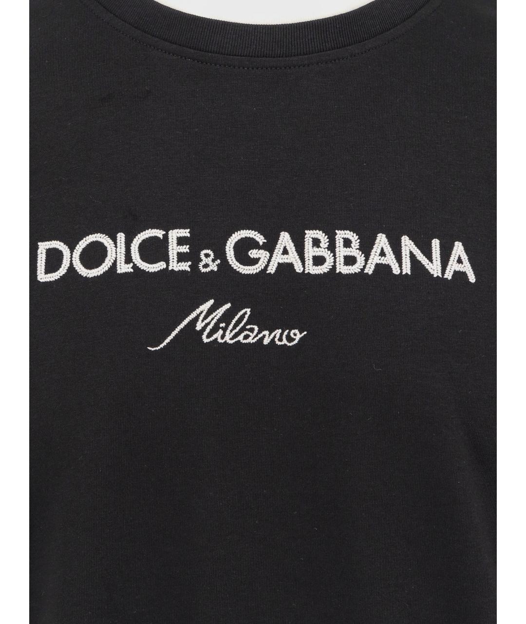 DOLCE&GABBANA Черная хлопковая футболка, фото 3
