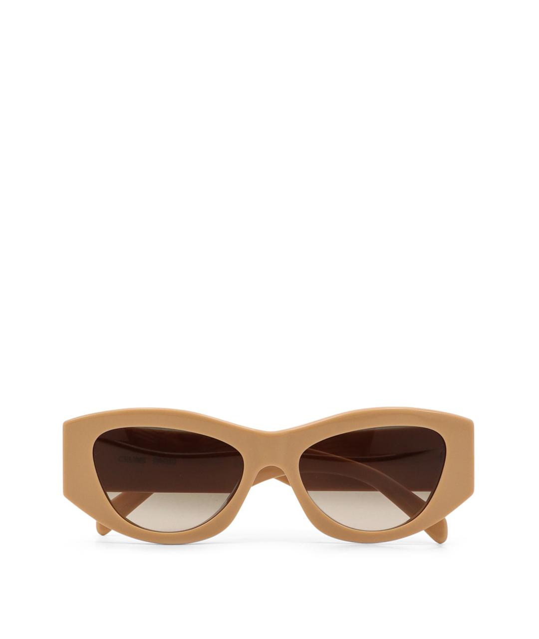 CELINE Бежевые пластиковые солнцезащитные очки, фото 2