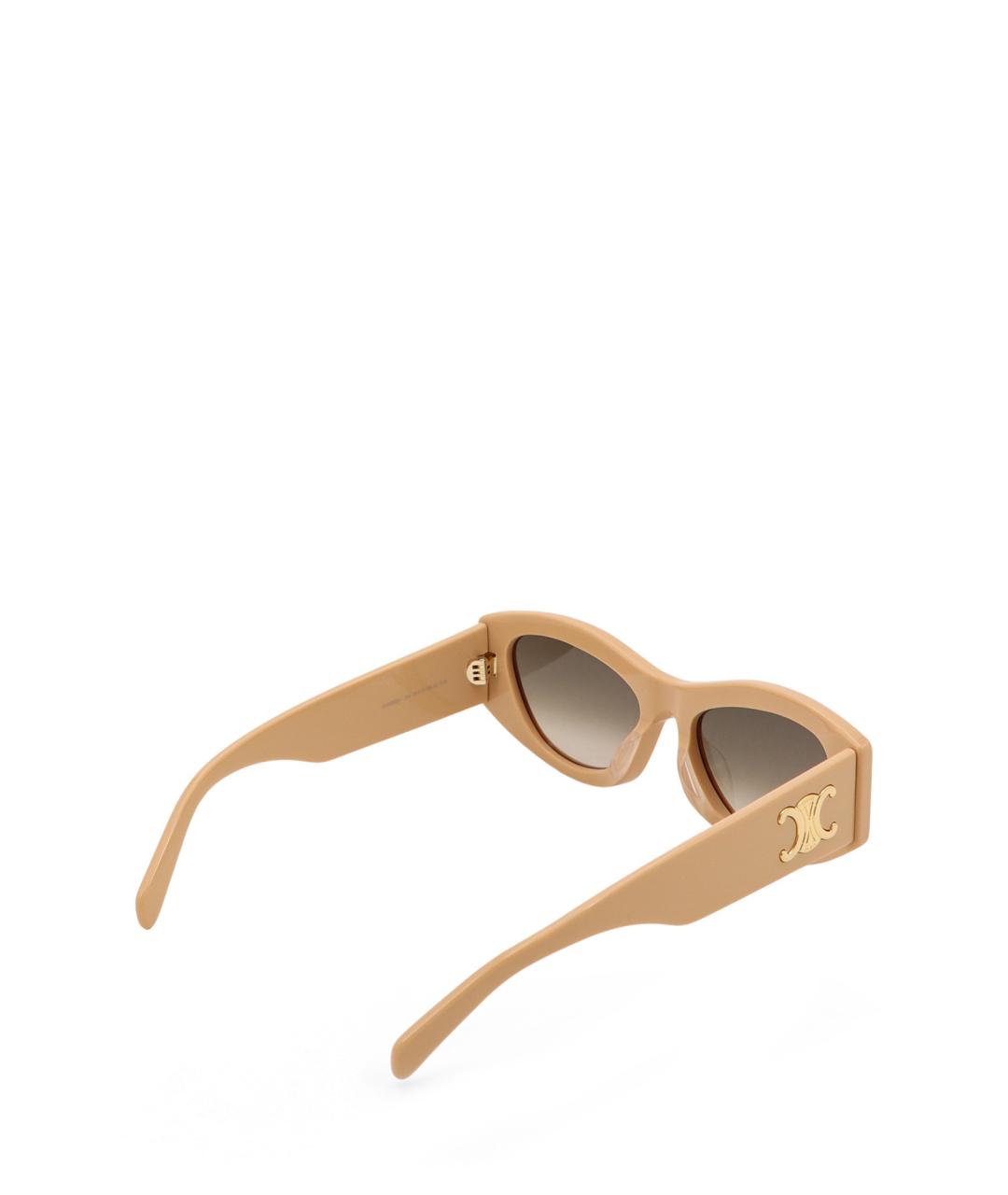 CELINE Бежевые пластиковые солнцезащитные очки, фото 3