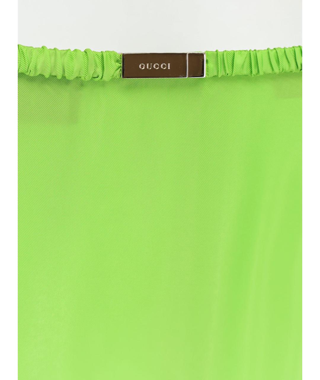 GUCCI Зеленая вискозная юбка миди, фото 3