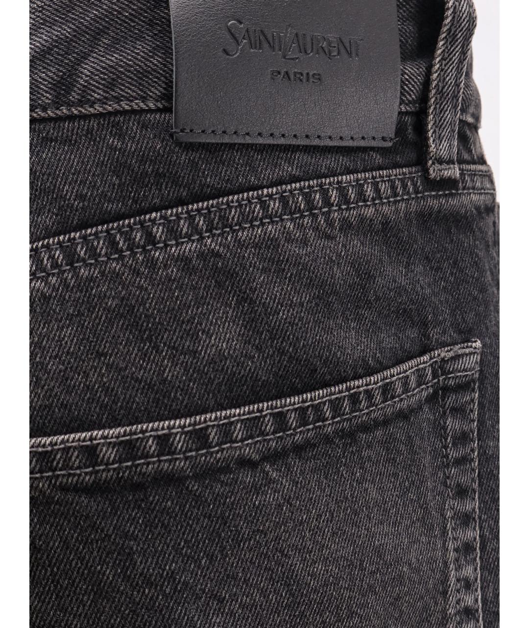 SAINT LAURENT Серые хлопковые прямые джинсы, фото 3