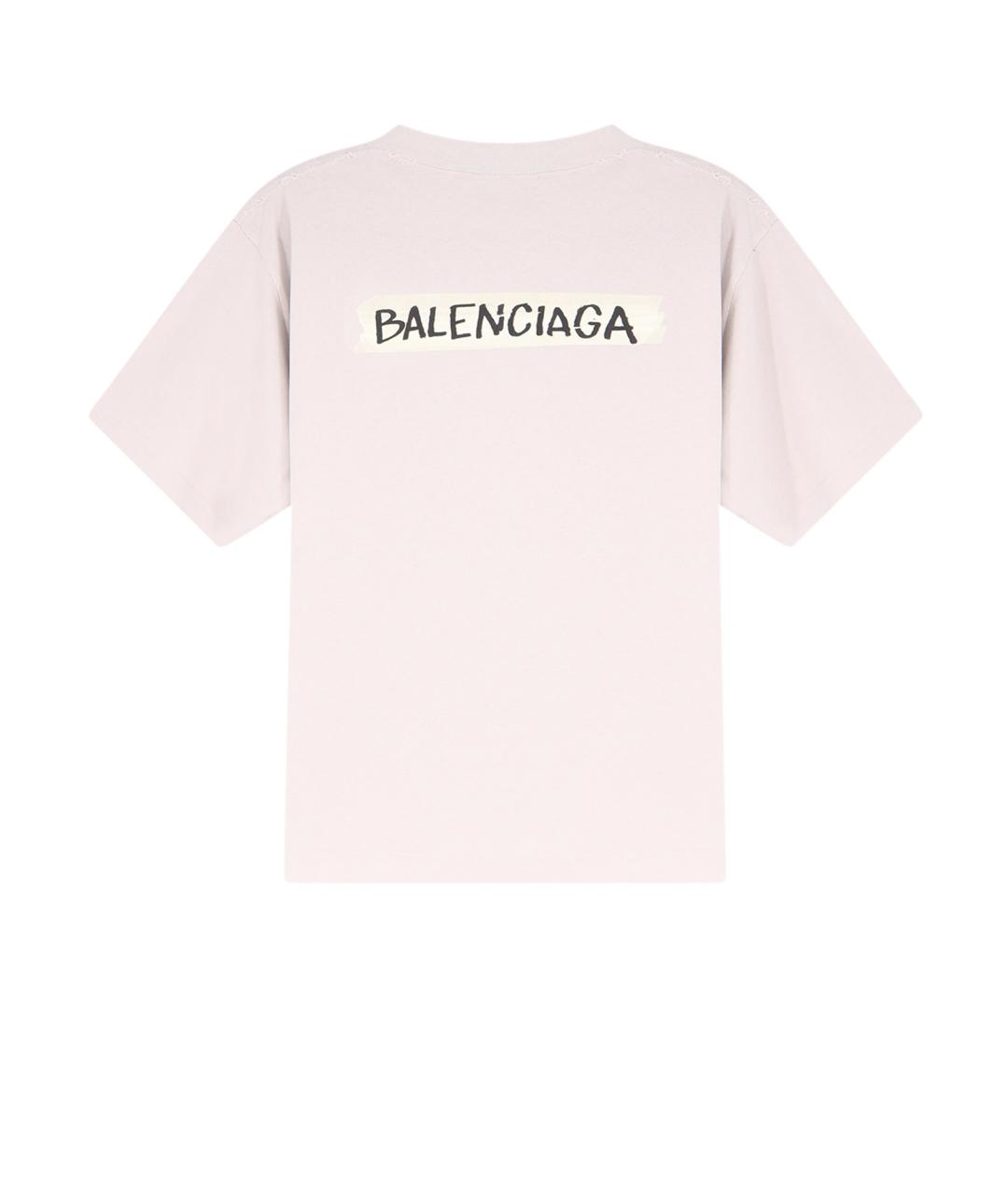 BALENCIAGA Серая хлопковая футболка, фото 2