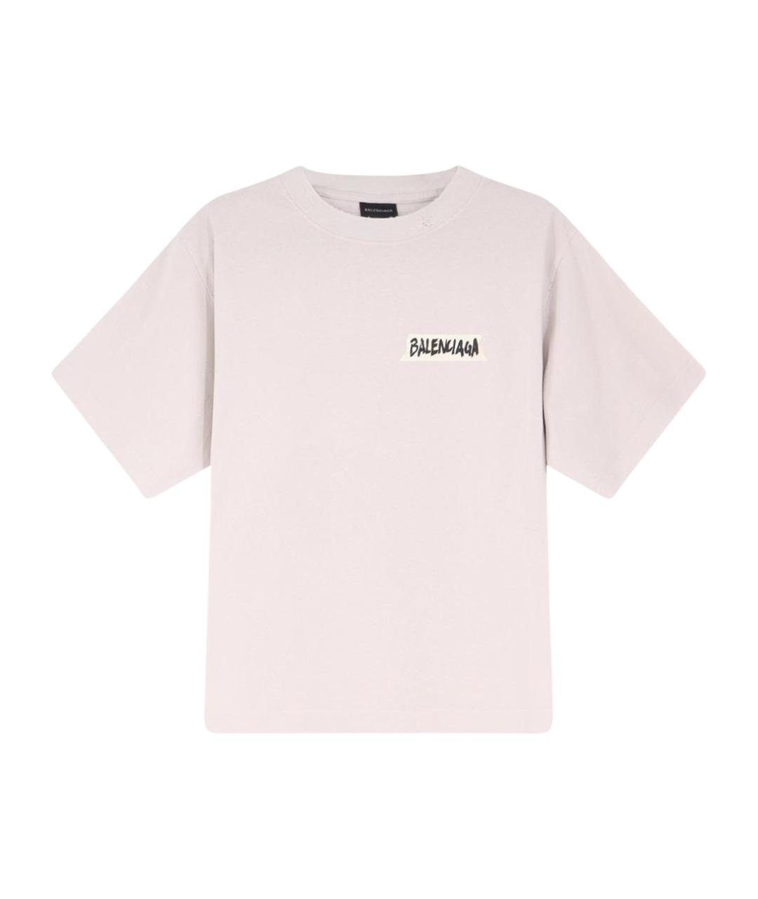 BALENCIAGA Серая хлопковая футболка, фото 1