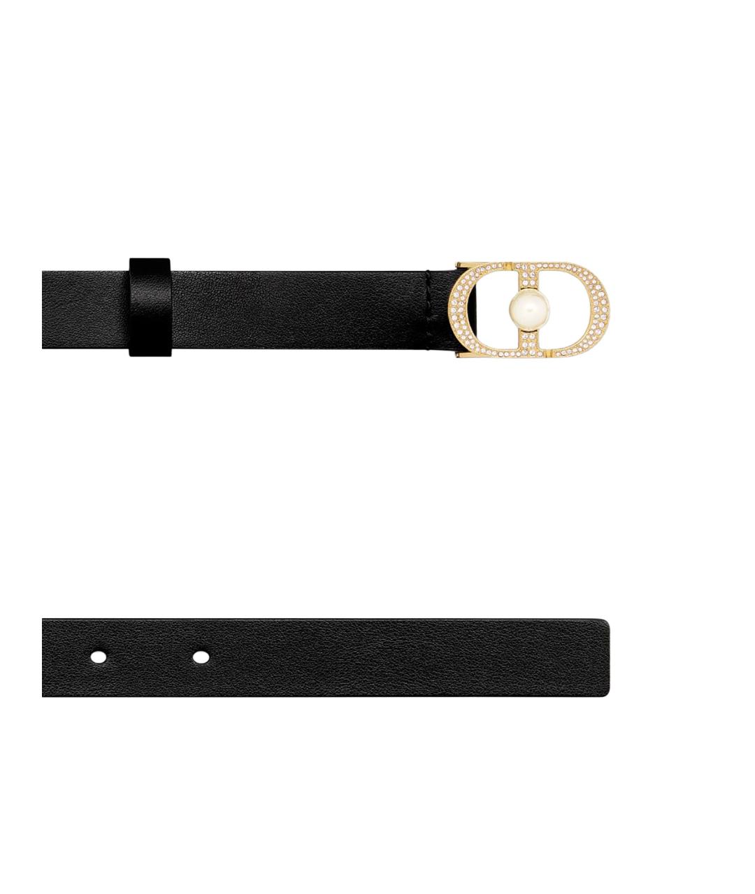 CHRISTIAN DIOR Черный кожаный ремень, фото 2