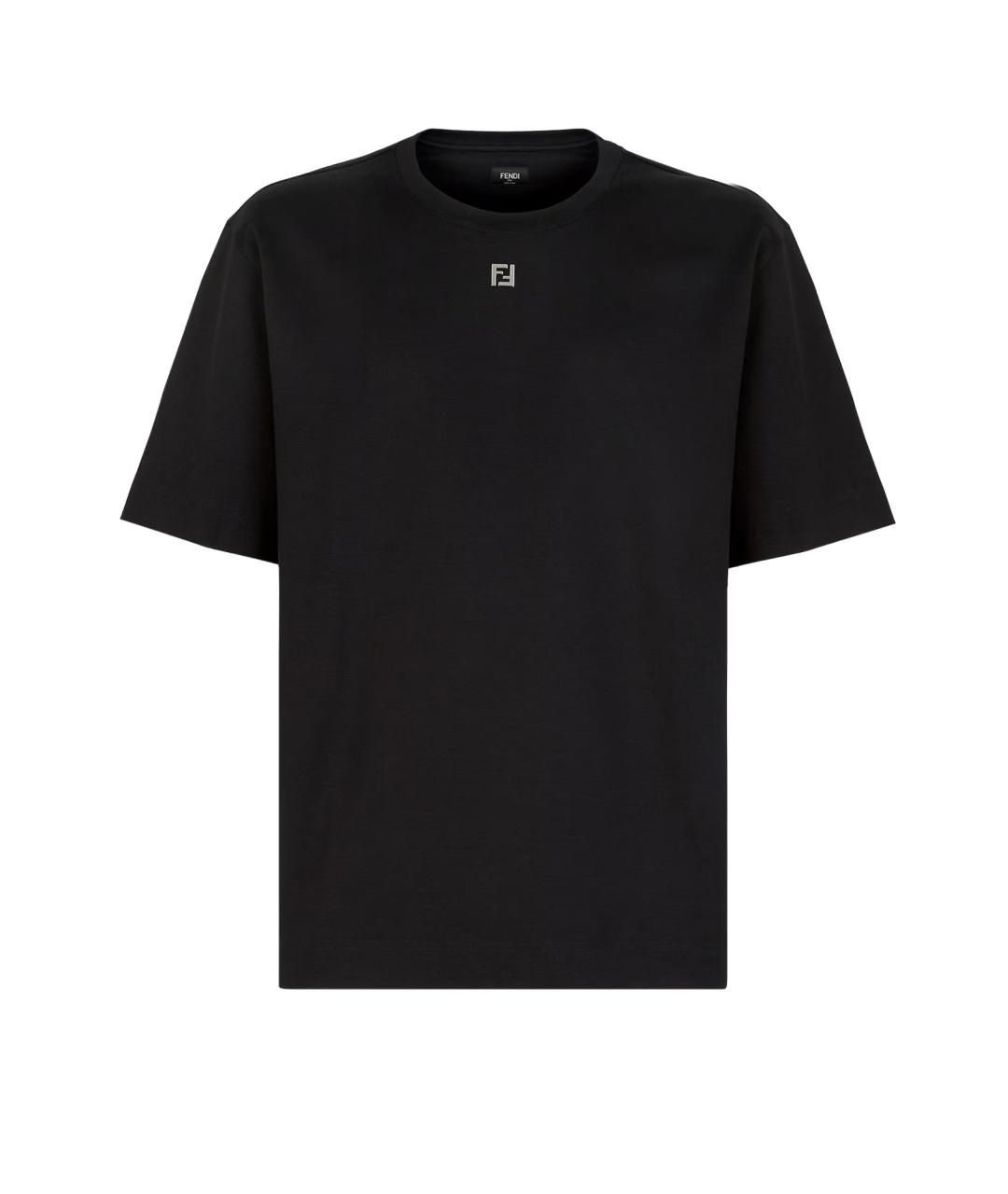 FENDI Черная хлопковая футболка, фото 1