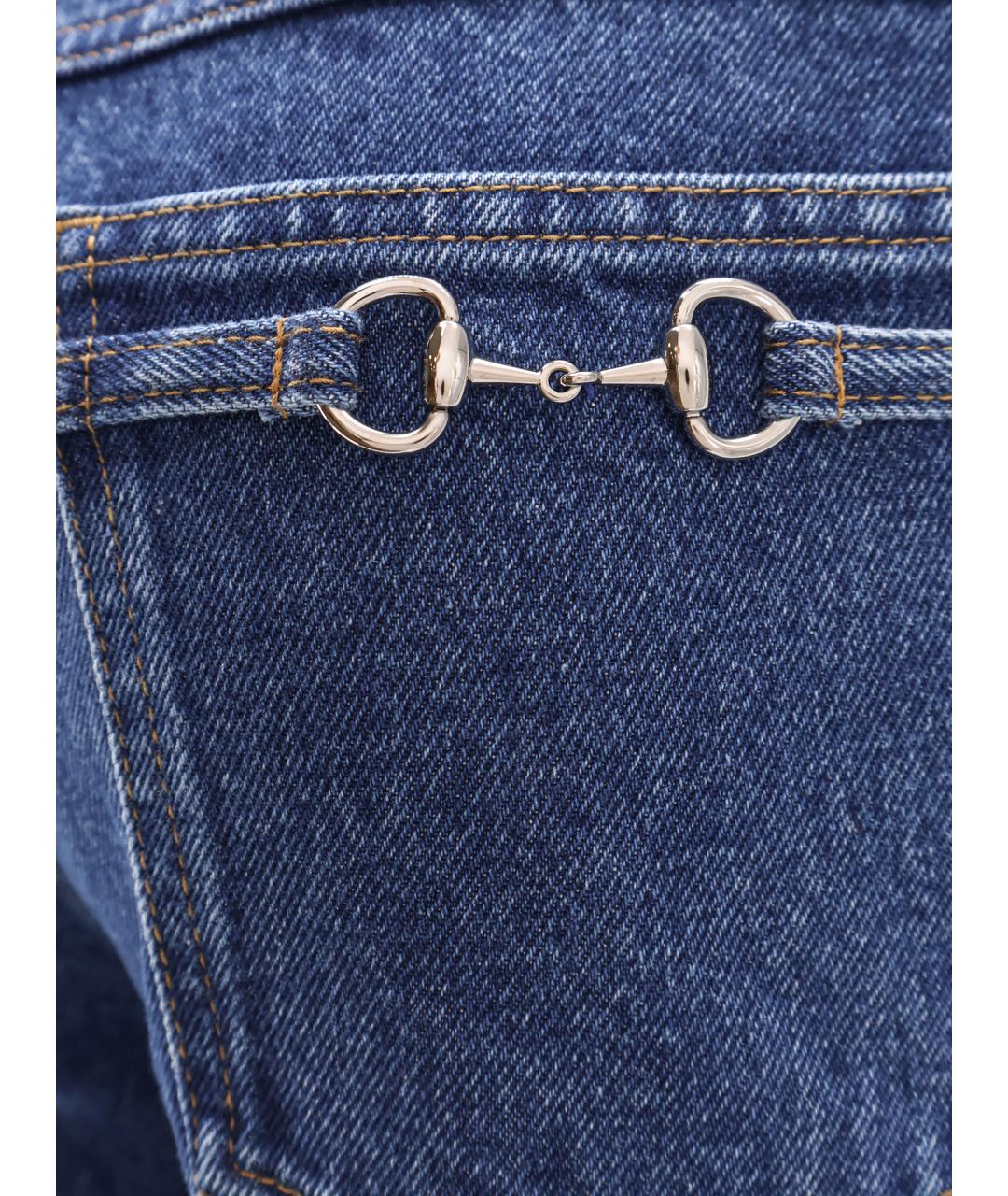 GUCCI Синие хлопковые прямые джинсы, фото 3