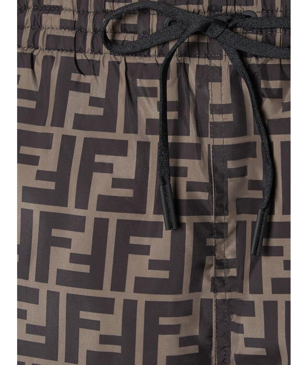 FENDI Коричневые полиамидовые плавки, фото 3