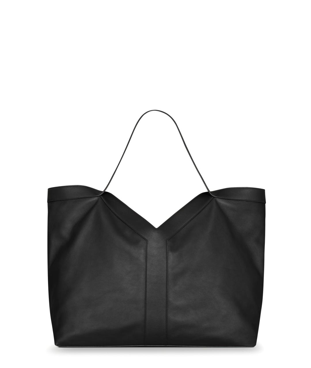 SAINT LAURENT Черная кожаная сумка тоут, фото 2