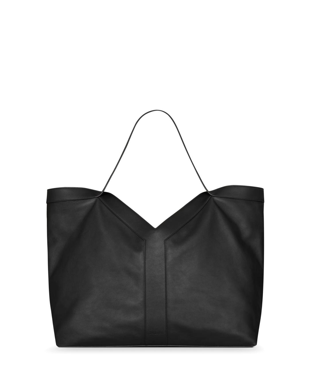 SAINT LAURENT Черная кожаная сумка тоут, фото 1