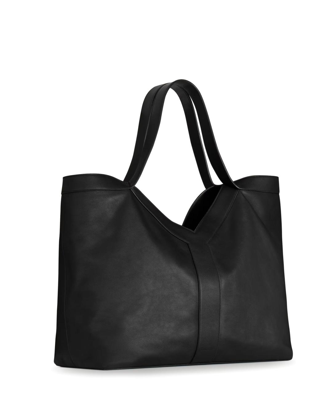 SAINT LAURENT Черная кожаная сумка тоут, фото 3