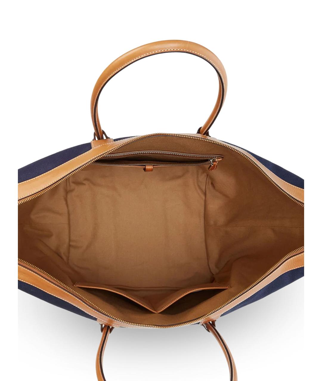 POLO RALPH LAUREN Темно-синяя тканевая сумка тоут, фото 4
