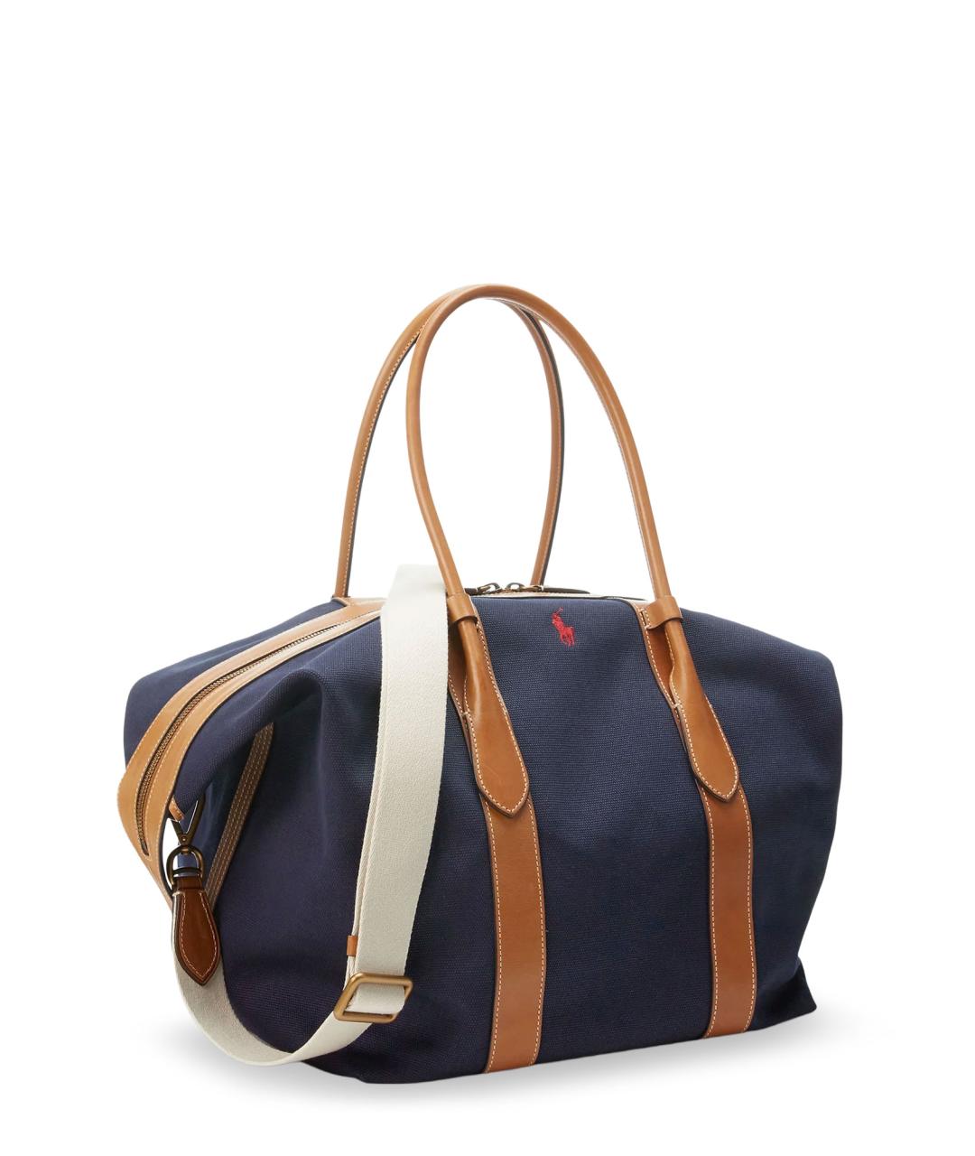 POLO RALPH LAUREN Темно-синяя тканевая сумка тоут, фото 3