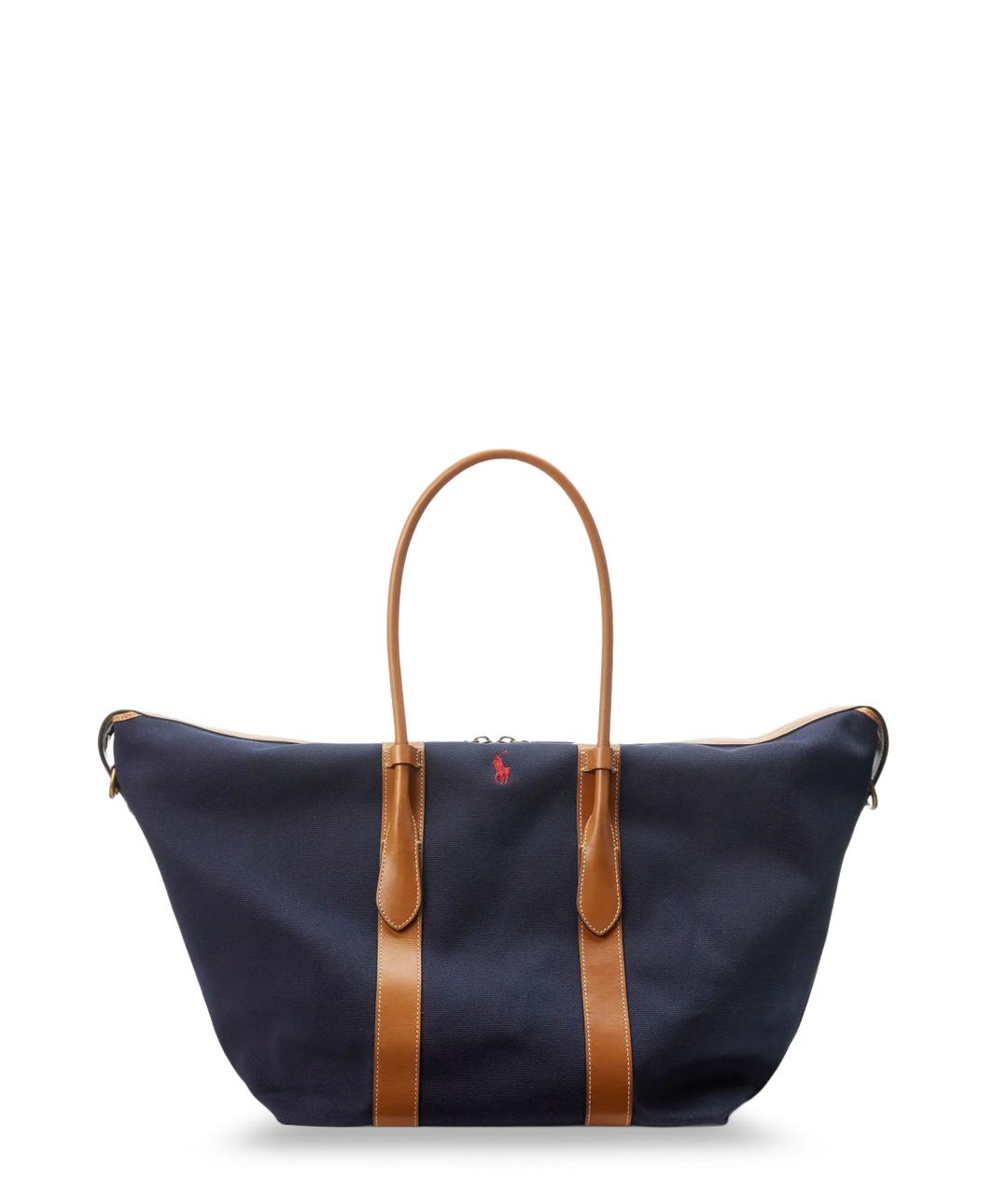 POLO RALPH LAUREN Темно-синяя тканевая сумка тоут, фото 1