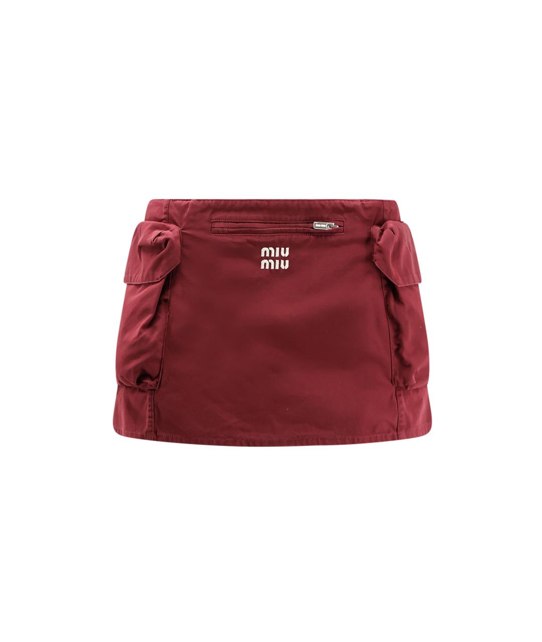 MIU MIU Красная хлопковая юбка мини, фото 1